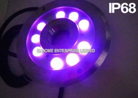 Purple Stainless Steel Pool Fountain Light 27 Watt IP68 , Underwater LED Lamp